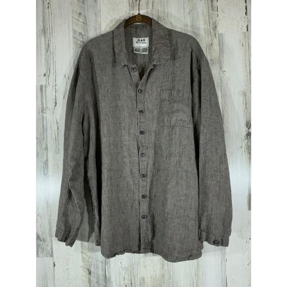 Flax Jeanne Engelhart Linen Button Up Shirt Size Small Brown-Gray Long Sleeve - Picture 1 of 9